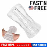 Silicone Clear Male Masturbator Sleeve Stroker Pussy Stroker Sex Toys for Men