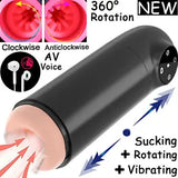 Automatic Handfree Male Masturbaters Rotating Cup Sex Oral Blowjob Stroker Toy