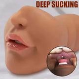 Deep Throat Male Masturbators Realistic Mouth Oral Pussy Blowjob Stroker Cup Sex