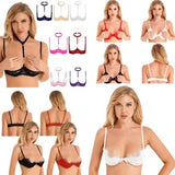 Womens Lace Underwired Bra Top Cupless Push Up Bralette Sexy Lingerie Underwear