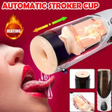 Sex Machine Blowjob Automatic Telescopic Male Masturbaters Cup Stroker Heat Toys