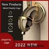Stainless Steel Chastity Cage Stealth Lock Male Chastity Device With Sizes Ring