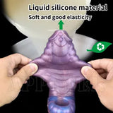 Soft Silicone Penis Sleeve Enlargement Delay Ejaculation Wearable Sheath Sex