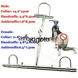 New Stainless Steel Adjustable Different Ways Kneel Handcuffs Shackles Pillory