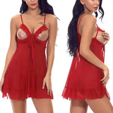 Cupless Nightdress Women Sexy Lingerie Cupless Sleepwear Lace Underwear Babydoll