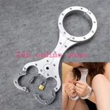 Stainless Steel Binding Neck Collar Handcuffs Shrew Violin Restraint Pillory New