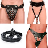 PU Leather Bdsm Bondage Panties Female Harness Chastity Belt Male Plug wear