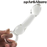 Crystal Glass Dildo Handheld Spiral Penis Masturbation Vaginal Massager Sex