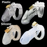 Male Chastity Cage Device Plastic/Silicone Locking Chastity Belt Short/Long Cage