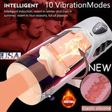 Auto Heating Telescopic Male Masturbater Stroker Cup Blowjob Men Sex Machine Toy