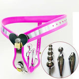 BDSM Female Stainless Steel Chastity Belt Device Plug Stopper Cage Bondage