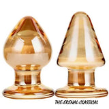 Golden Crystal Large Glass Anal Plug Butt Plug Dildo Female Masturbation Sex