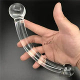 Crystal Glass Dildo Penis G Spot Masturbation Massager Anal Plug Double-headed