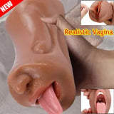 Realistic-Mouth-Blowjob-Deep-Throat-Male-Masturbaters-Oral Pussy Stroker Sex Toy