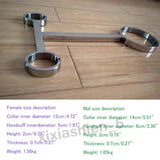 T Stainless Steel Neck-Wrist Handcuffs Body Pillory Restraints Shackle