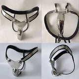 EMCC Stainless Steel Chastity Belt Panties Device Single Double Cable Cage BDSM