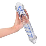 Double Crystal Glass Huge Big Dildo G-Spot Massager Large Anal Butt Plug Sex