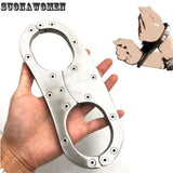 Stainless Steel Handcuffs Cangue Fixed Wrist Cuffs Shackles Restraint Pillory