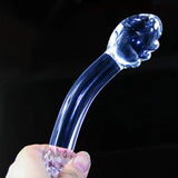 8Inch Glass Dildo Anal Plug Stimulating Bullet for Women Crystal Anus Sex