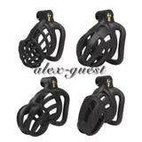 Male Lightweight Curved Cobra Chastity Cage Device 4 Rings Set Penis Cage Lock