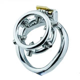 Screw Sleeve Ring Stainless Steel Cage Spiked Chastity Device Masochism Pain