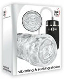 Vibrating Masturbator Vibrating & Sucking Blowjob Stroker 9 Functions Clear