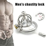 HOT Small Stainless Steel Male Chastity Device Cage BDSM with Tube Anti-off Ring