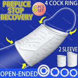 6 Set Penis Extender Sleeve Cock Rings Silicone Extension Sex Toy for Men Couple