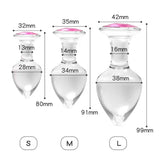 1/3Pcs Crystal Bead Glass Dildo Anal Butt Plug Vaginal G-spot Massager Sex Toy