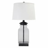 Ashley Furniture Sharolyn Glass Table Lamp in Transparent and Silver