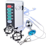 Electric Nipple Clamps Bondage Bdsm Anal Plug Adjustable Masturbator Sex Toys