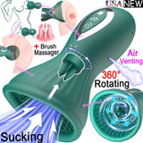 Clit Nipples Sucking G-spot Vibrator Rotating Dildo Massager Sex Toys for Women