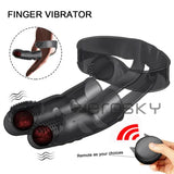 Finger Sleeve Vibrator Rechargeable Dildo G-Spot Massager Sex Toy for Men Women