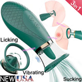 Clit Nipples Sucking Vibrator G-Spot Vibrating Dildo Massager Sex Toys for Women