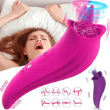 Rechargeable-Clit-Licking-Tongue-Vibrator-G-Spot-Nipple-Oral Sex Toys for Women