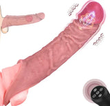 Vibrating Penis Extender Sleeve Cock Ring Vibrator Extension Men Couple Sex Toys