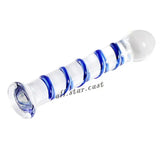 New Transparent Blue Crystal Glass Dildo Simulation Penis Masturbation Anal Plug