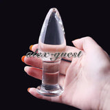 Glass Dildo Anal Butt Plug Sex Toy G-Spot Massager Women Men Masturbator Toy