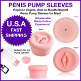 High Grade Silicone Sleeve Realistic Vagina Mouth Anal Male Penis Vacuum Pumps