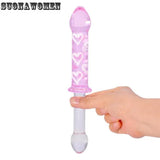 Crystal Glass Dildo Butt Anal Plug G-Spot Sex Toys Massager Bondage Adults