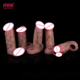 Penis Sleeve Strecthable Silicone Realistic Dildo Sheath Anti-drop Ring Sex Toys