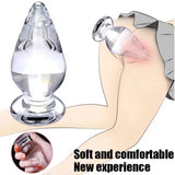 Large Crystal Anal Butt Plug Vagina Anus Glass Dildo Masturbator Sex Toys Unisex