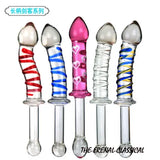 5 Types Color Thread Crystal Butt Plugs Pyrex Glass Anal Masturbator Sex Toys