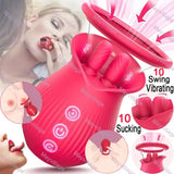 Clitoral Nipple Vibrator Vacuum Cup Sucking Pump Licking Rose Sex Toys for Women