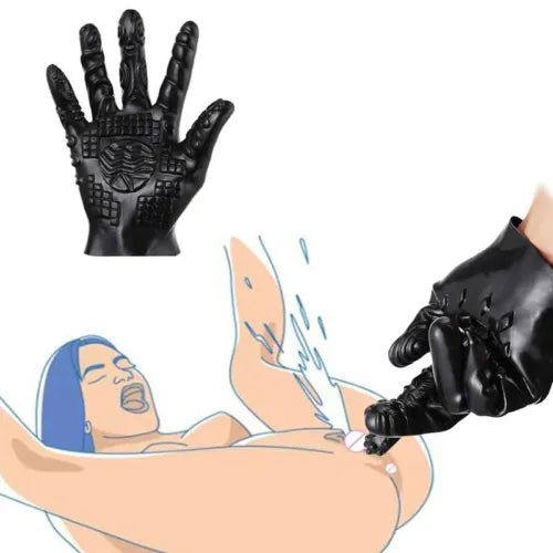 Sex Toy Couples Bondage Game Silicone Spike Glove Dildo Finger G  