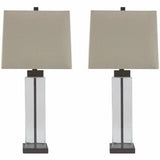 Ashley Furniture Alvaro Glass Table Lamp in Bronze (Set of 2)