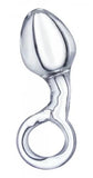 Prisms Devi Pyrex Borosilicate Glass Anal Plug Clear Curved Toy W/ Control Loop