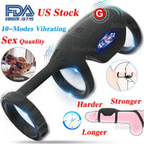 Vibrating Penis Cock Ring Penis Sleeve Stimulation Vibrator Sex Toys for Men