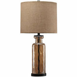 Ashley Furniture Laurentia Glass Table Lamp in Champagne