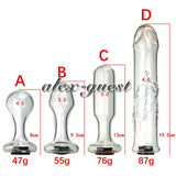 Hollow Water Injection Glass Crystal Anal Butt Plugs Trainer Women Men Sex Toys